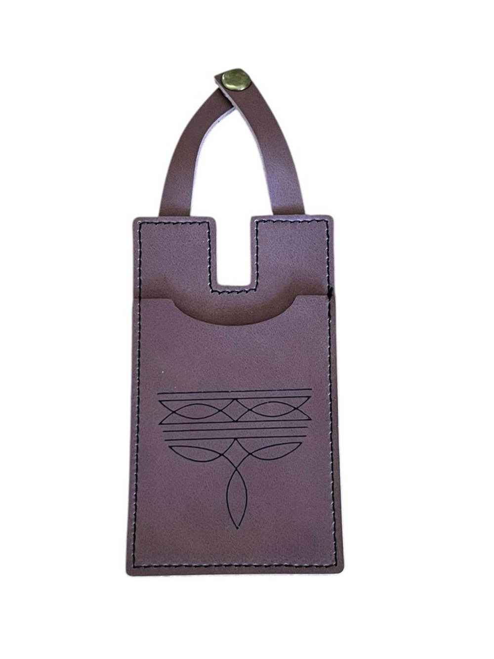 New Brown Cowboy Boot Card Holder Snap-On Hands-Free ID Wallet Concert Essential